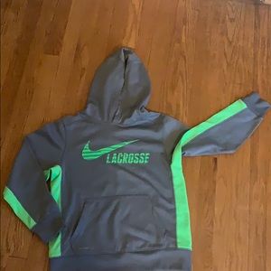 Nike therma-fit green and gray lacrosse hoodie